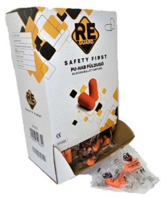 Füldugó, PU hab, 200 pár, narancssárga