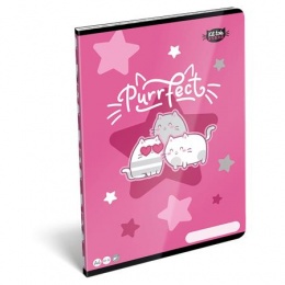 Füzet, tűzött, A4, kockás, 32 lap LIZZYSULI, "Kit tok Stars Purrfect"