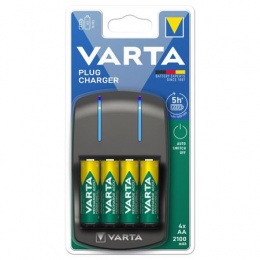 Elemtöltő, AA/AAA, 4x2100 mAh AA, VARTA "Plug"